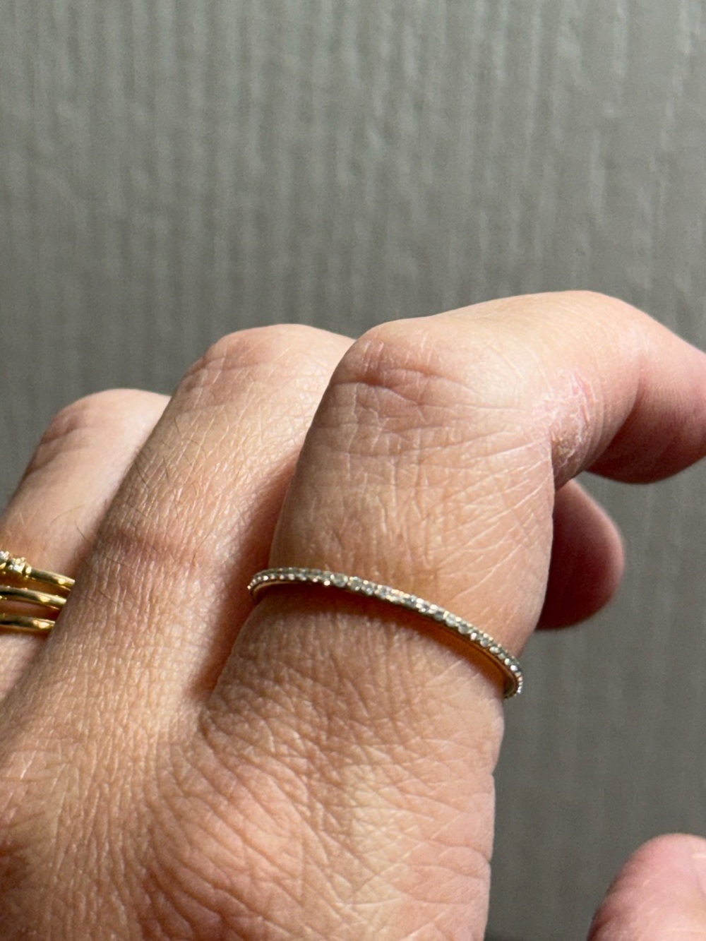 Kendra Scott 14k Gold Angelina Band Gold Pavé Stackable Ring Diamonds